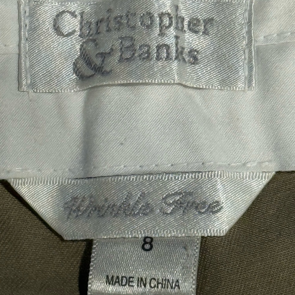 Christopher & Banks Khaki Capri Crop Pants Size 8 - Picture 2 of 5